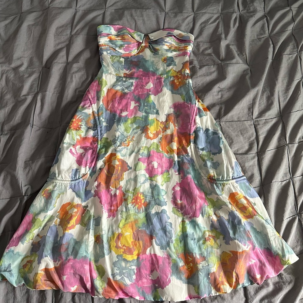 Floral Strapless Dress